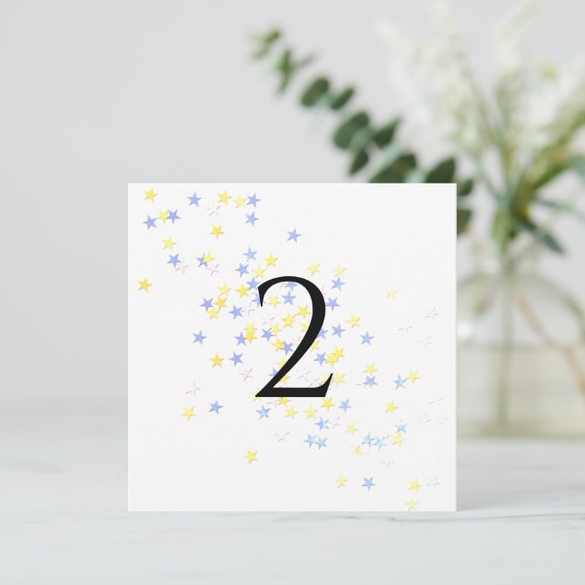 Cartão De Festividades Números de mesa estrelas (Em pé/Frente)