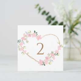 Cartão De Festividades Números de tabela borda floral