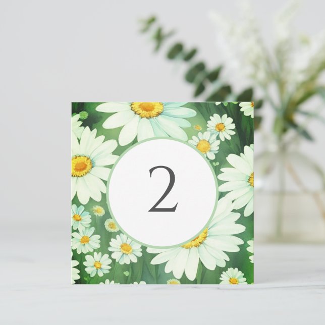 Cartão De Festividades Números de tabela borda floral (Em pé/Frente)