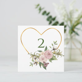 Cartão De Festividades Números de tabela borda floral