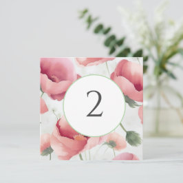 Cartão De Festividades Números de tabela borda floral