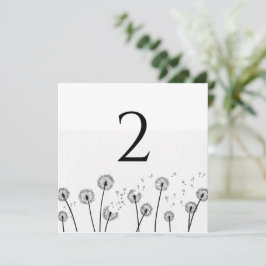 Cartão De Festividades Números de tabela borda floral simples elegante