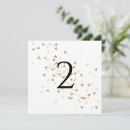 Cartão De Festividades Números de tabela estrelas