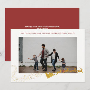 Cartão De Festividades Nunca Velho Branco Falso Brilho Dourado Foto