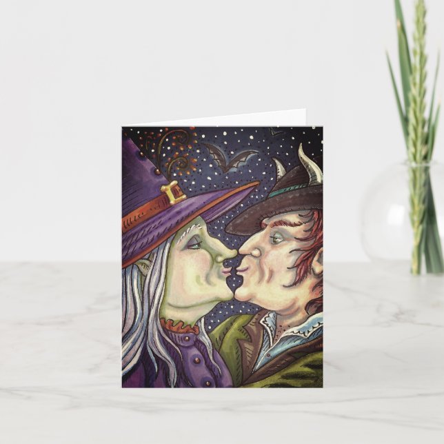Cartão De Festividades NUNCA VELHO PARA O Vazio ROMANCE, WITCH E WARLOCK (Frente)