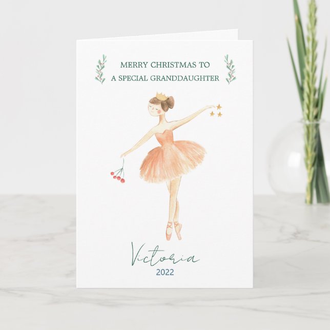 Cartão De Festividades Nutcracker Balé Imagens Vovó Natal (Frente)