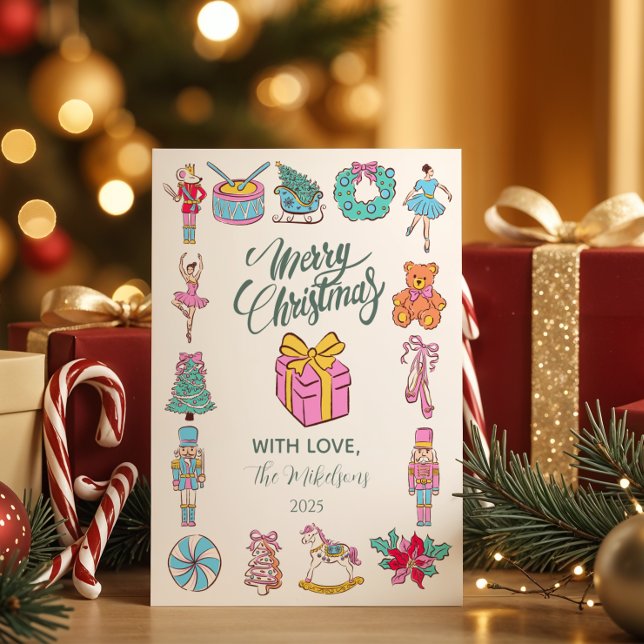 Cartão De Festividades Nutcracker Ballet Christmas (Criador carregado)