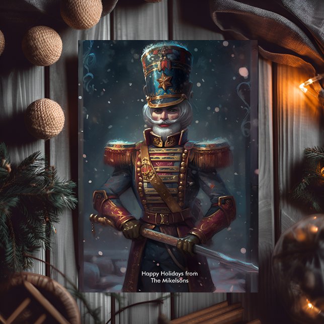 Cartão De Festividades Nutcracker Escandinavo de Natal Arte Folclórica (Criador carregado)