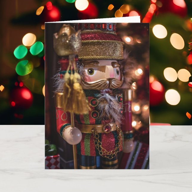 Cartão De Festividades Nutcracker Personaliza Texto 5 x 7 dobrado (Criador carregado)