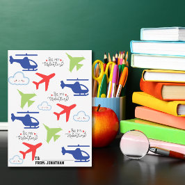 Cartão De Festividades Nuvens de Avião Fofas Coloridas Dia dos Namorados 