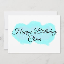 Cartão De Festividades Nuvens verdes azuis pastel feliz aniversário moder