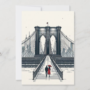 Cartão De Festividades NYC Amor Vibe - Moderno Dia dos Namorados da Ponte