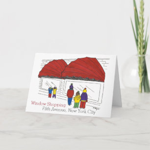 Cartão De Festividades NYC Holiday Window Comprando Nova York Natal NYC