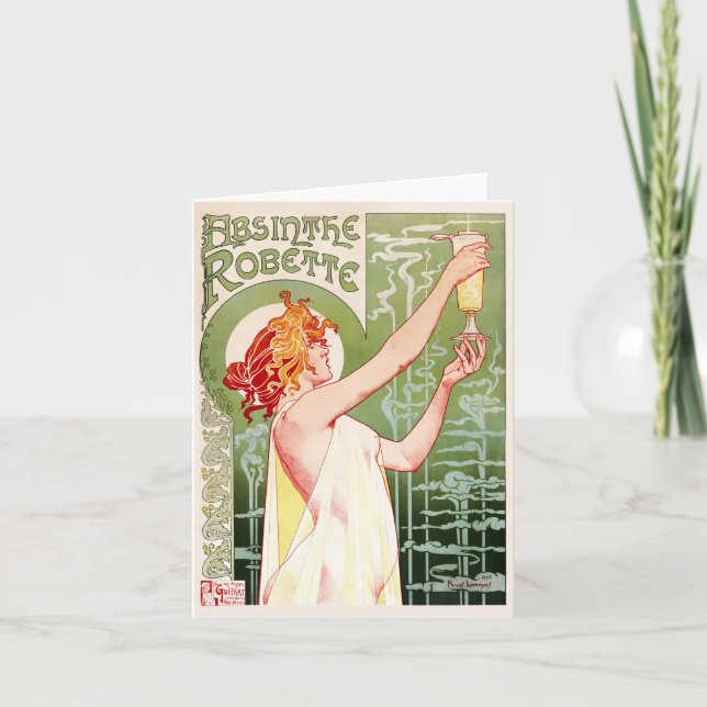 Cartão De Festividades O absinto Robette (creme) (Frente)