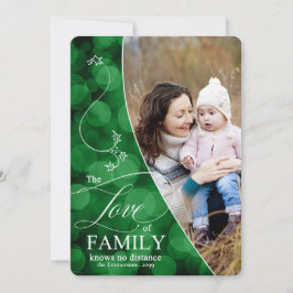 Cartão De Festividades O Amor da Família Green Bokeh Photo Hol