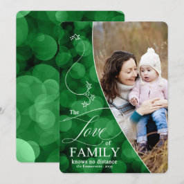 Cartão De Festividades O Amor da Família Green Bokeh Photo Hol