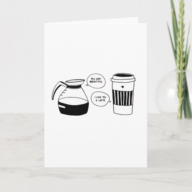 Cartão De Festividades O amor dos namorados de Latte do café (Frente)