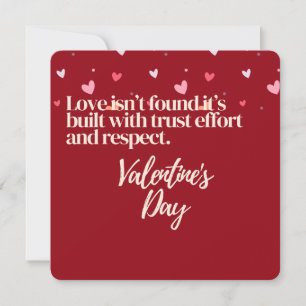 Cartão De Festividades O Amor é Construído com Confiança Esforço Respeito