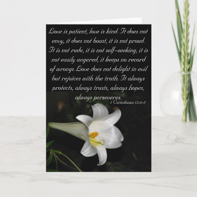 Cartão De Festividades O amor é paciente… (Frente)