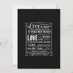 Cartão De Festividades O Amor é Paciente Amor Gentil Nunca Falha Dia dos