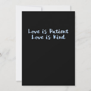 Cartão De Festividades O Amor é Paciente O Amor é Gentil Azul Minimalista