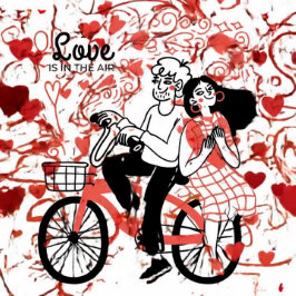 Cartão De Festividades O amor está no ar