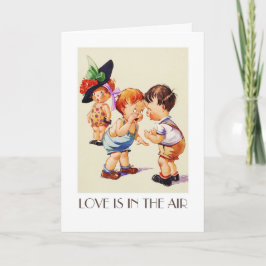 Cartão De Festividades O amor está no ar. Dia de os namorados Vintage Art