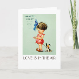 Cartão De Festividades O amor está no ar. Dia de os namorados Vintage Art