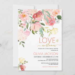 Cartão De Festividades o amor está no Bloom Chá de panela