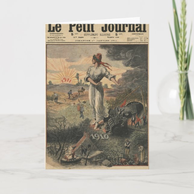 Cartão De Festividades O ano novo, France espera por melhores dias (Frente)