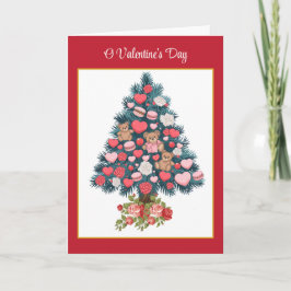 Cartão De Festividades O Árvore de Dias de os namorados" com letras branc