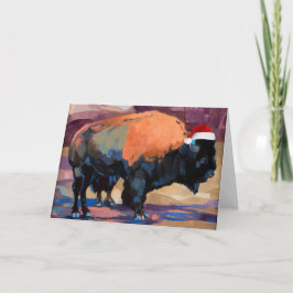 Cartão De Festividades O bisonte do Natal customizável