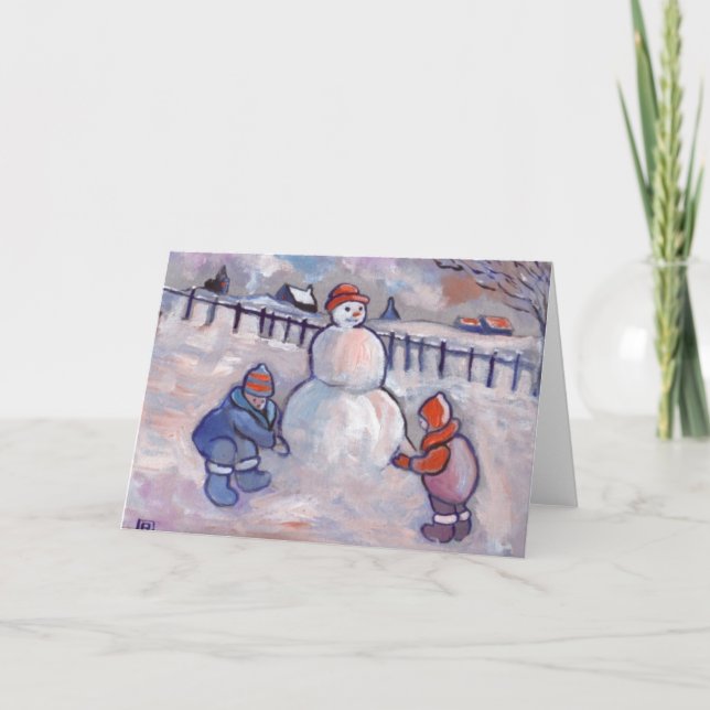 CARTÃO DE FESTIVIDADES O BONECO DE NEVE (Frente)