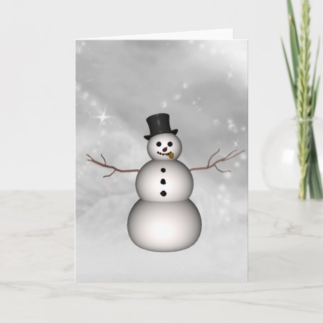 Cartão De Festividades O boneco de neve de Linda (Frente)