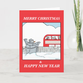 Cartão De Festividades O boneco de neve do piscamento