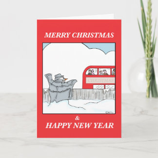 Cartão De Festividades O boneco de neve do piscamento