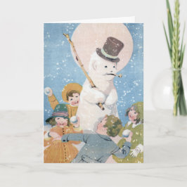 Cartão De Festividades O Boneco de Neve por E. Dorothy Rees