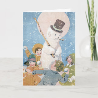 Cartão De Festividades O Boneco de Neve por E. Dorothy Rees
