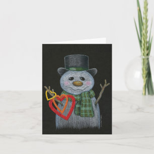 Cartão De Festividades O boneco de neve que guardara o coração soa
