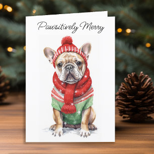Cartão De Festividades O Buldogue Francês Personalizou o Cachorro Durante