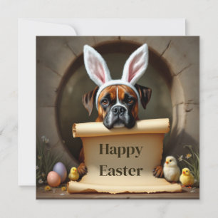 Cartão De Festividades O cão-boxer e a mensagem