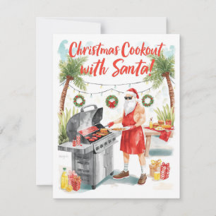 Cartão De Festividades O Churrasco de Natal do Papai Noel – Aquarela Mode