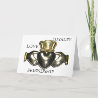 Cartão De Festividades O Claddagh com dizer do interior