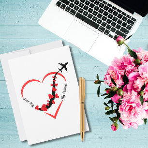 Cartão De Festividades O Coração do Avião viagem ama a minha aviação voad