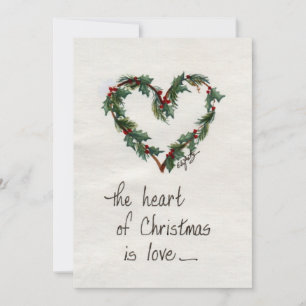 Cartão De Festividades "O coração do Natal é o amor" Arte do Coração