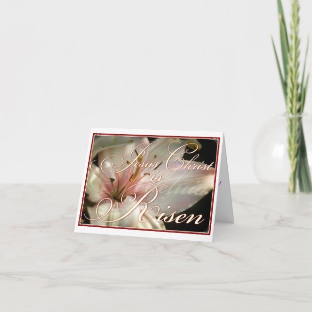 Cartão De Festividades O cristo é a placa de Páscoa risen (Frente)