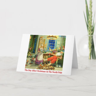 Cartão De Festividades O dia após o Natal no pólo norte