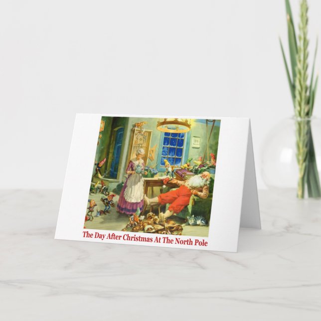 Cartão De Festividades O dia após o Natal no pólo norte (Frente)