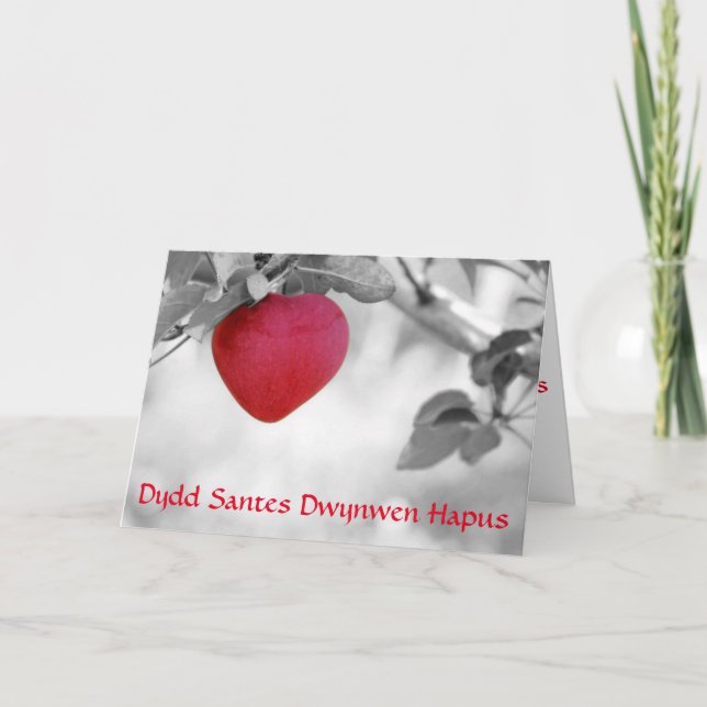 Cartão De Festividades O dia de Dwynwen feliz da rua (maçã) (Frente)