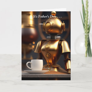 Cartão De Festividades O Dia de os pais Robot Barista